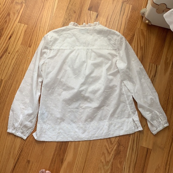 JCrew Embroidered Eyelet Long Sleeve Button-up Shirt - Picture 7 of 8